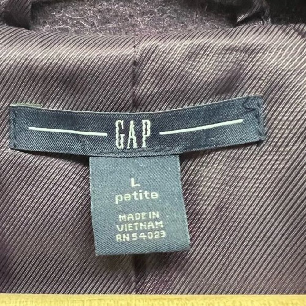 Gap Petites Y2K Purple Wool Winter Overcoat - Picture 7 of 10